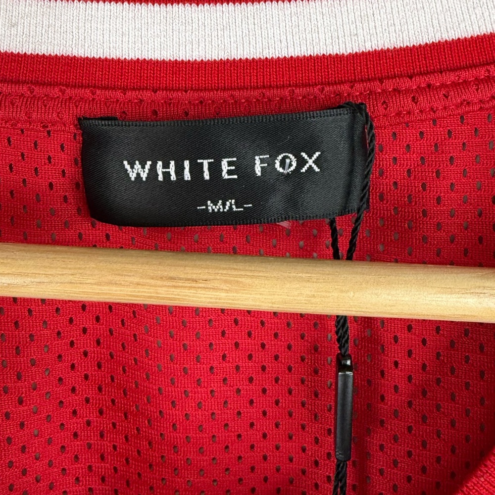 White Fox Hit A Home Run" Red Jersey Short Sleeve Oversized Top M/L - Picture 4 of 9
